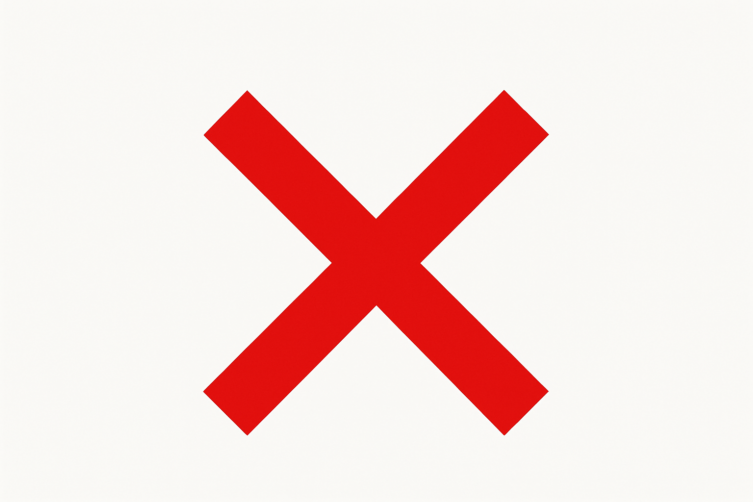 X SYMBOL IN RED